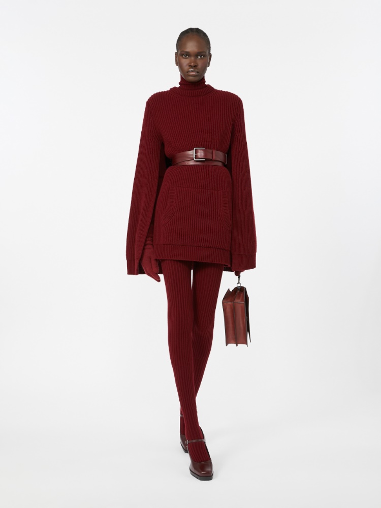 Wool and cashmere cape dress - RASPBERRY - Max Mara