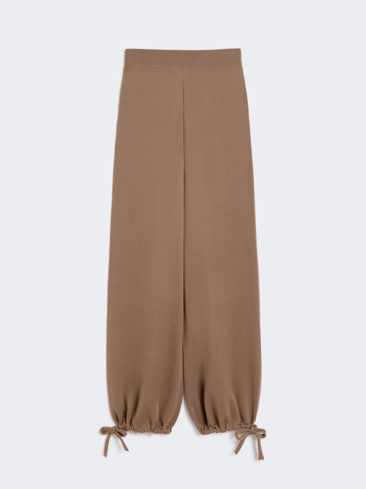 パンツ Max Mara NIGERIA - Trousers in wool yarn Wool yarn trousers, hazelnut brown | 