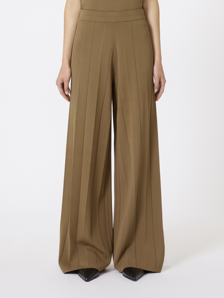 パンツ MAX MARA Lama viscose blend trousers Viscose crêpe yarn trousers, hazelnut brown |