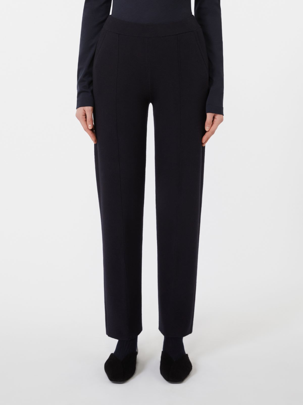 Viscose and wool trousers - NAVY - Max Mara - 2