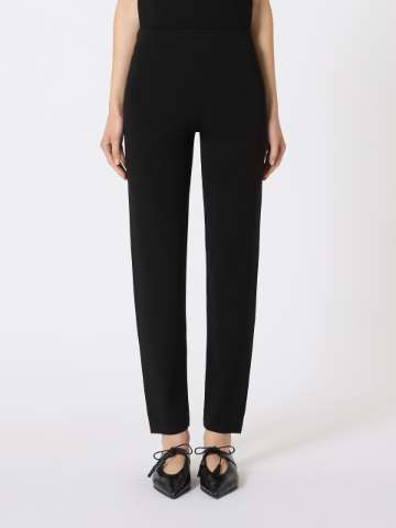 Max Mara◆DINDA◆クレープジャージーパンツ グラナ] スキューバ ジャージー パンツ, black | 