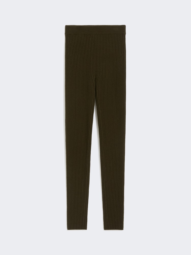 Legging en fil de laine et cachemire - VERT MOUSSE - Max Mara