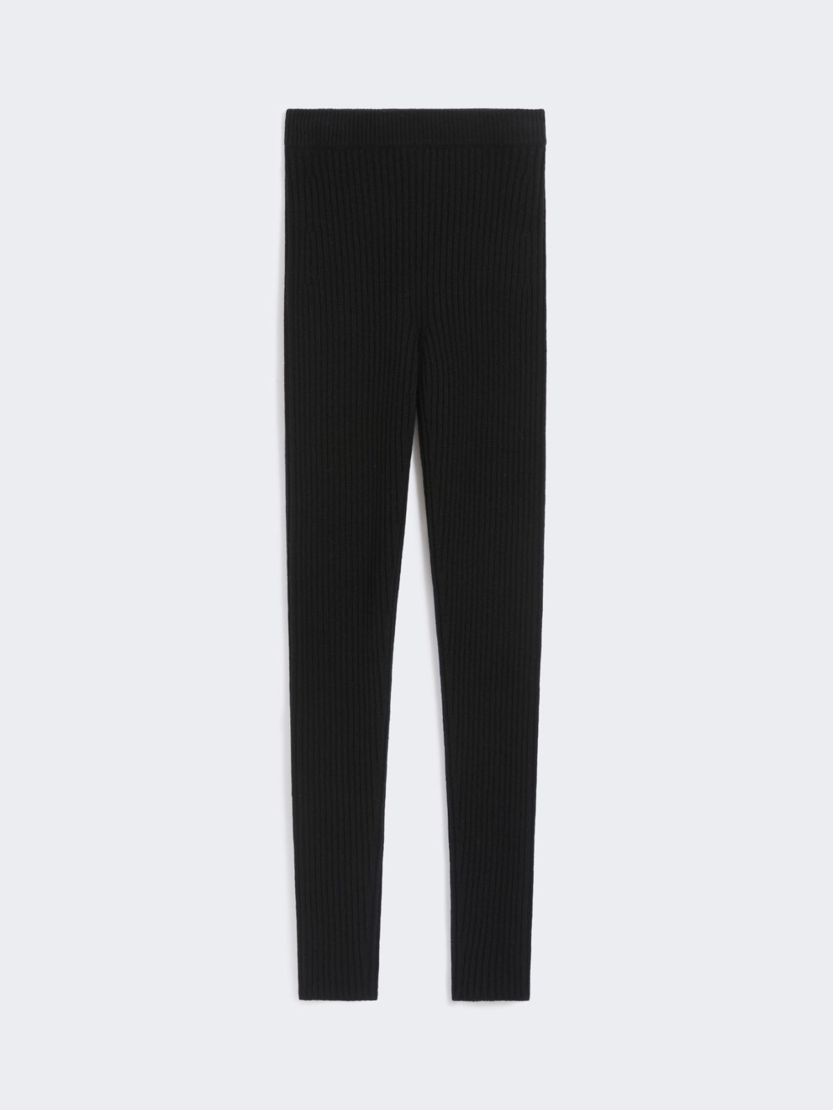 Wool and cashmere knit leggings - BLACK - Max Mara - 8