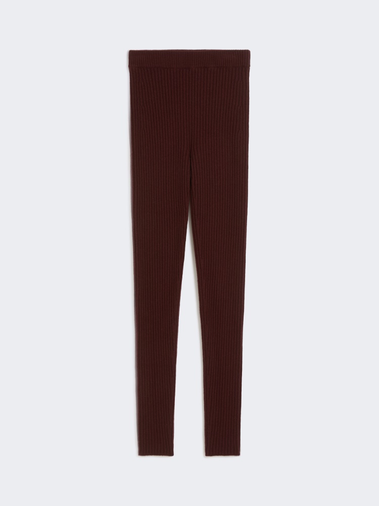 Legginsy z przędzy wełniano-kaszmirowej - WIŚNIOWY - Max Mara