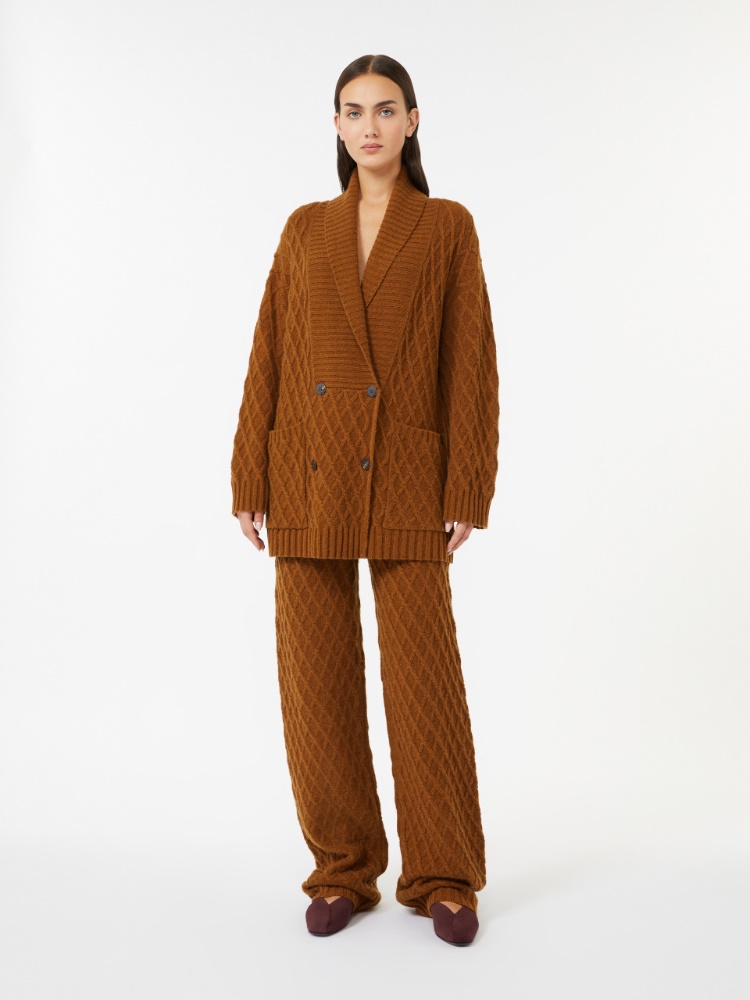 Long, camel-yarn trousers - TERRA COTTA - Max Mara