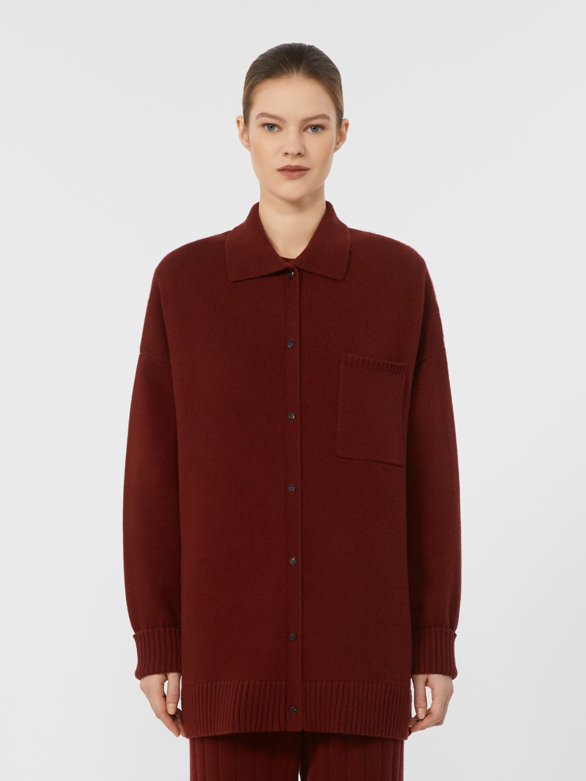 Wool and cashmere shirt jacket - RASPBERRY - Max Mara - 2