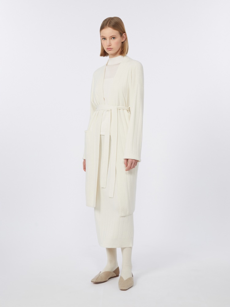 Long cashmere-yarn cardigan - WHITE - Max Mara