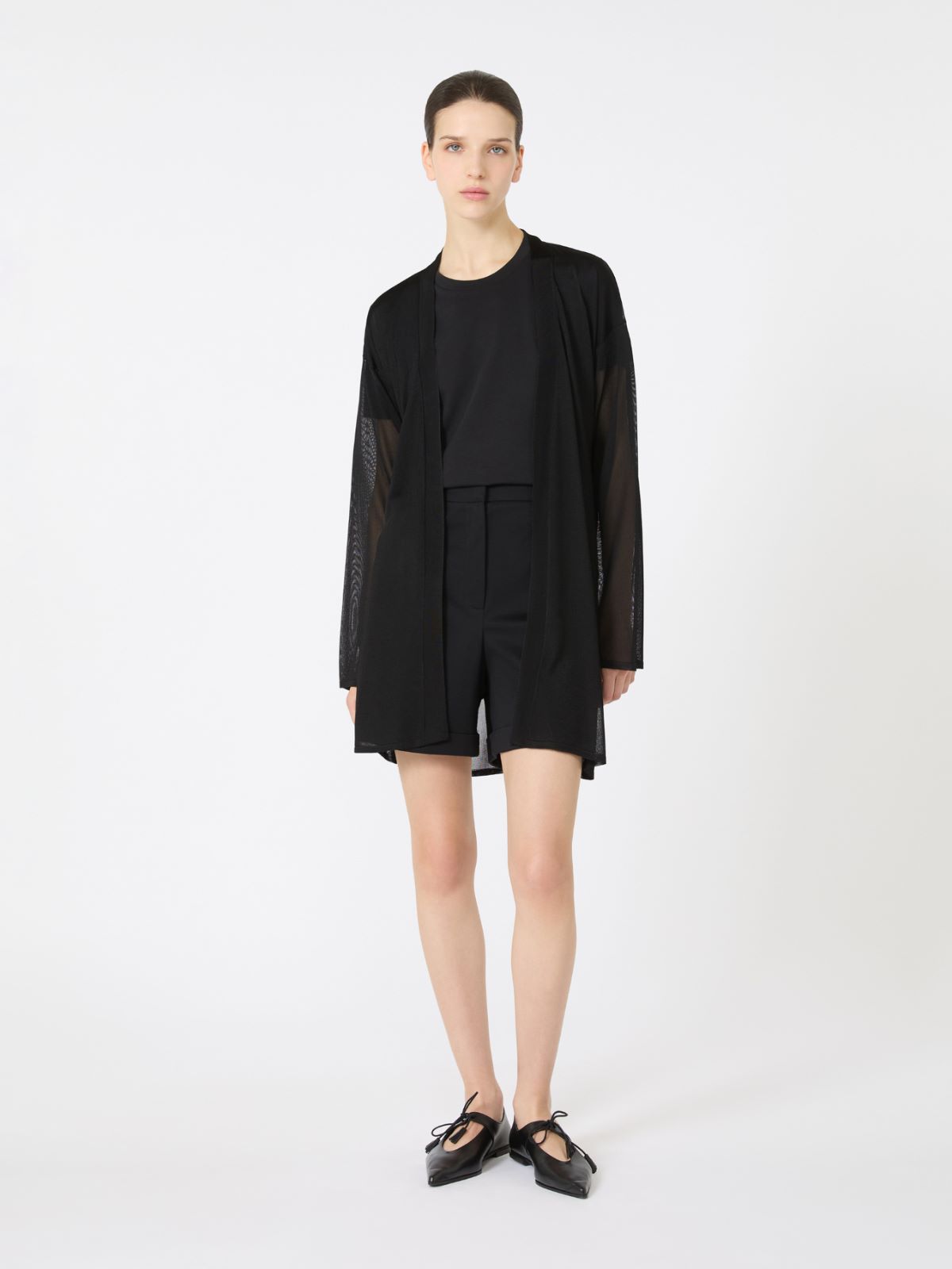 Viscose yarn wrap cardigan + BLACK - Max Mara