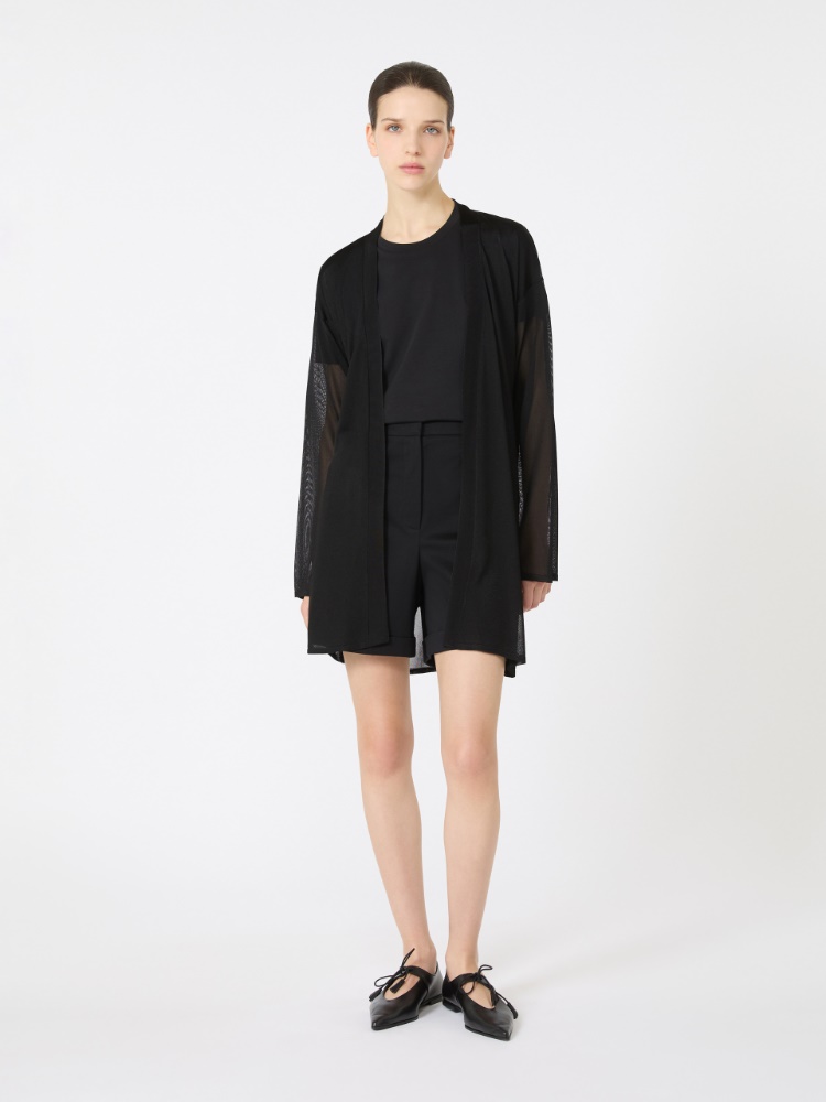 Viscose yarn wrap cardigan - BLACK - Max Mara