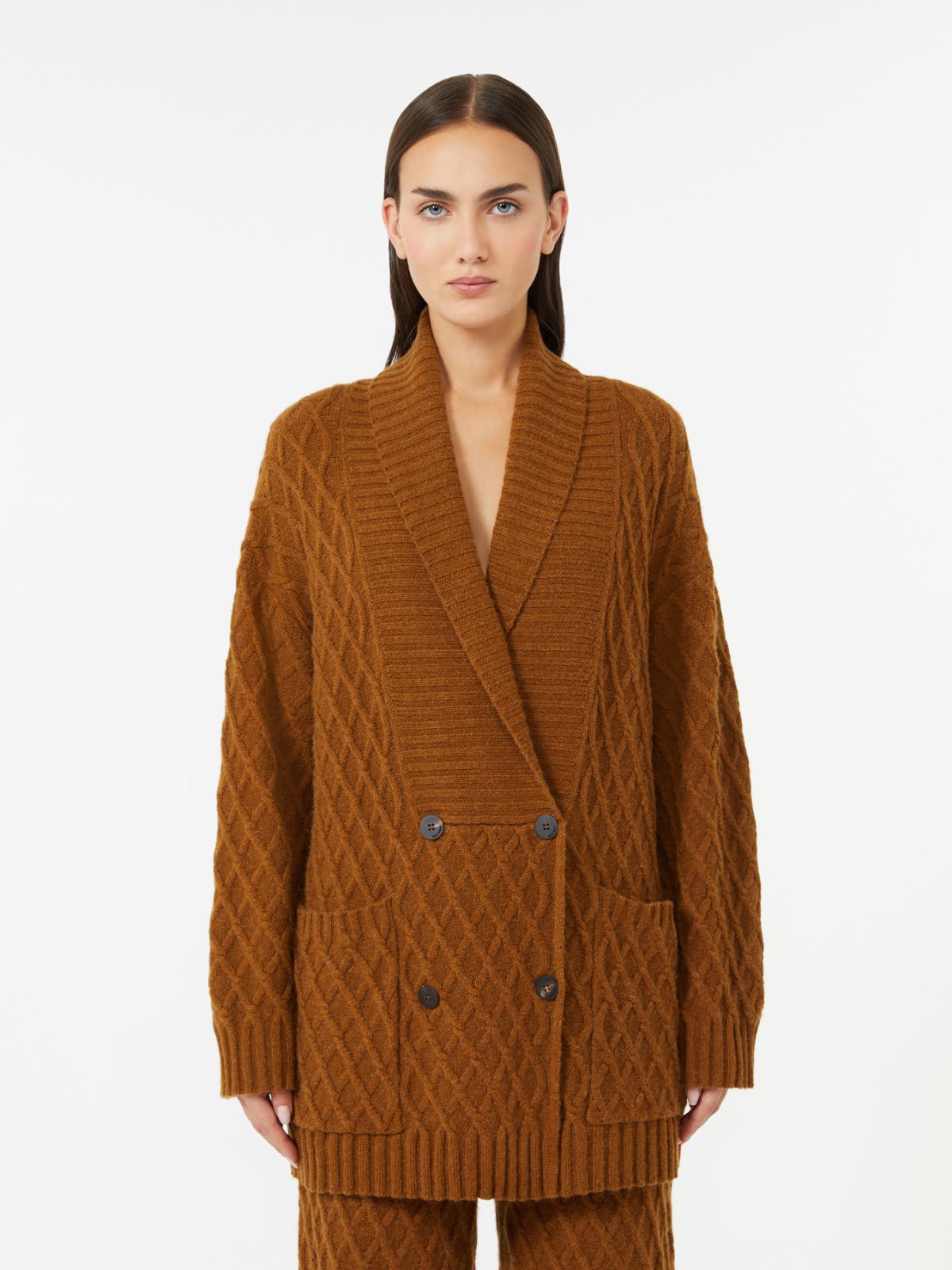 Double-breasted camel-yarn cardigan - TERRA COTTA - Max Mara - 2