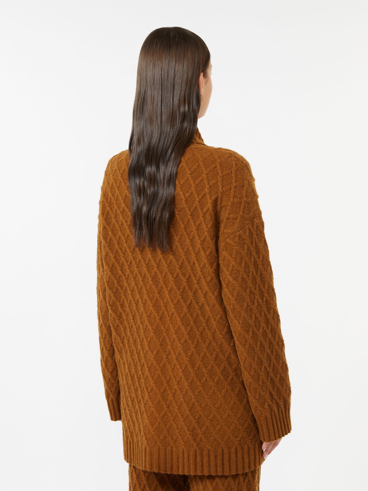 Double-breasted camel-yarn cardigan - TERRA COTTA - Max Mara - 3