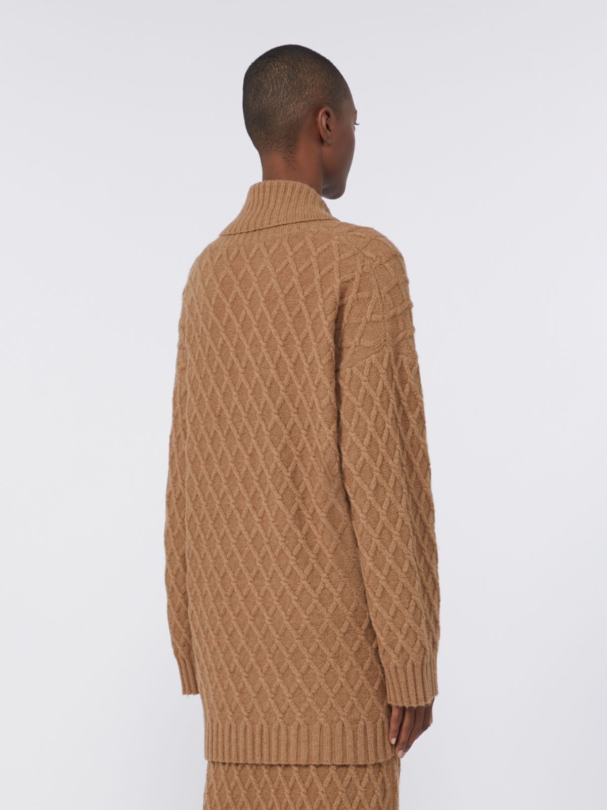 Double-breasted camel-yarn cardigan - CAMEL - Max Mara - 3