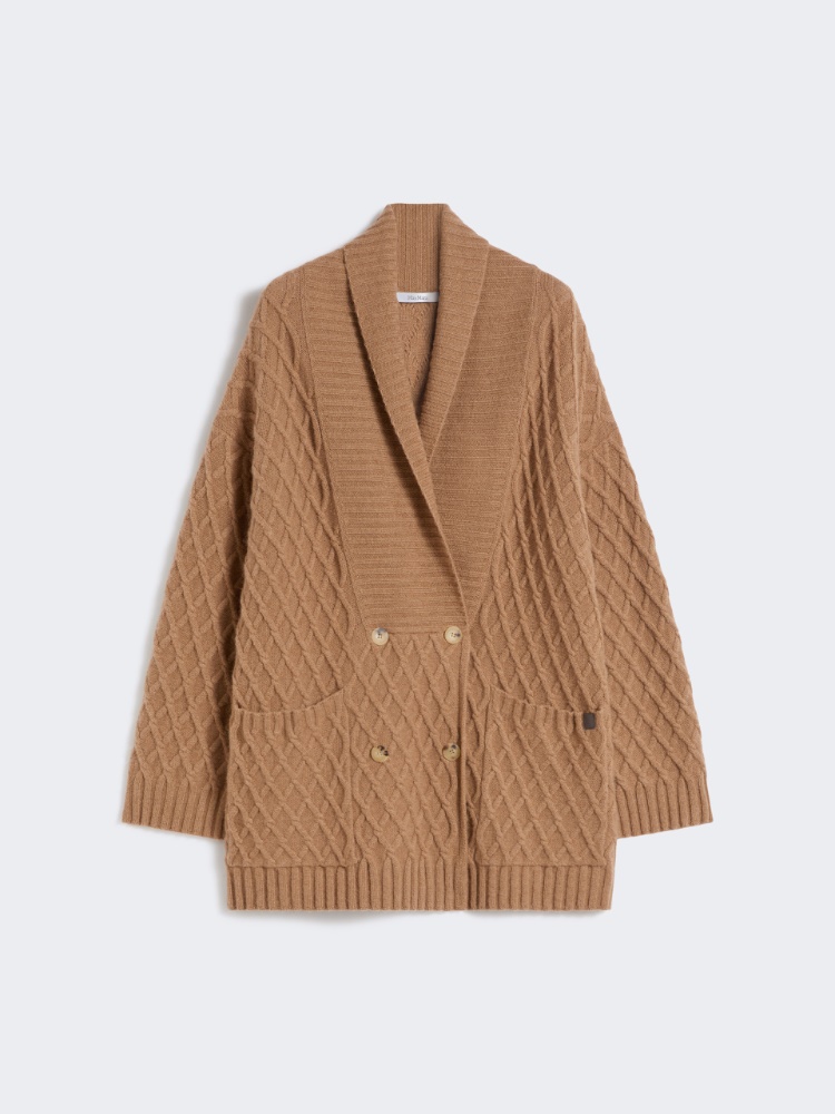 Double-breasted camel-yarn cardigan - CAMEL - Max Mara