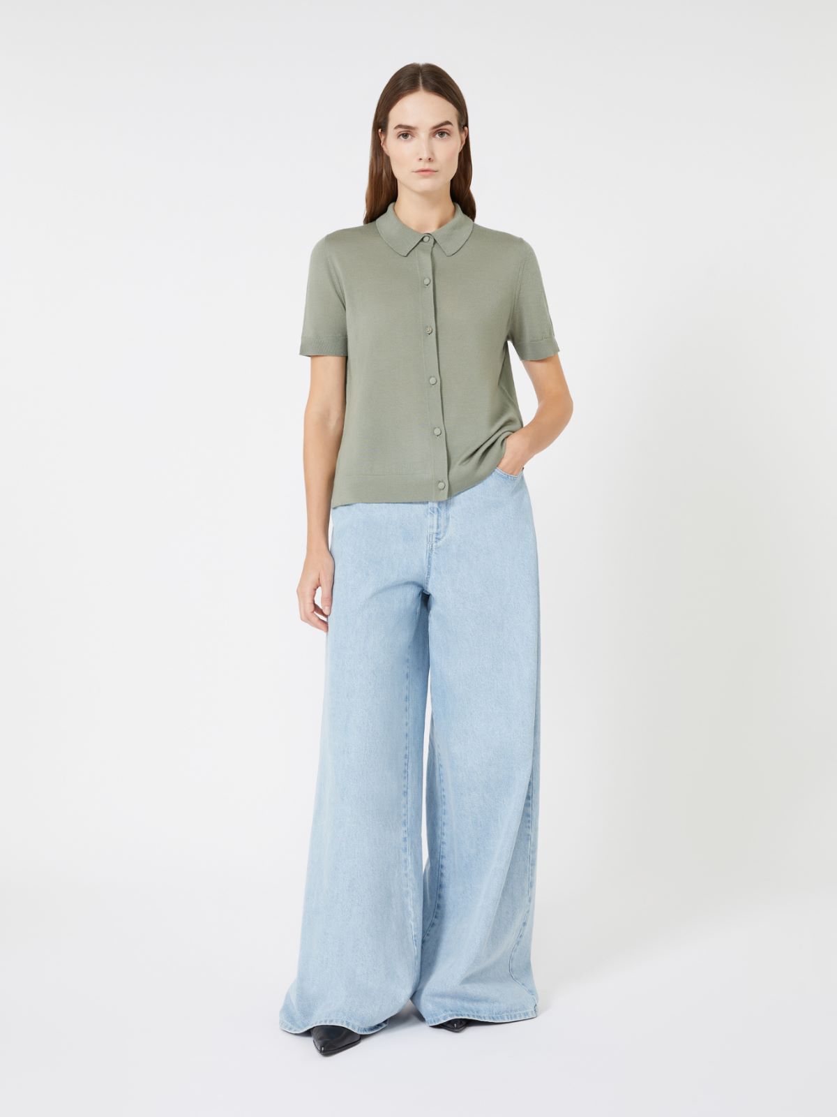 로마냐 버진울 가디건 - SAGE GREEN - Max Mara