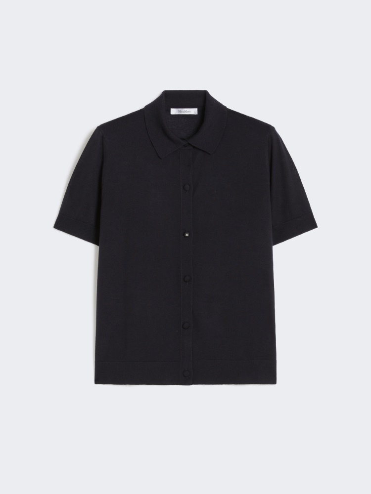 Slim-fit fine wool cardigan - NAVY - Max Mara