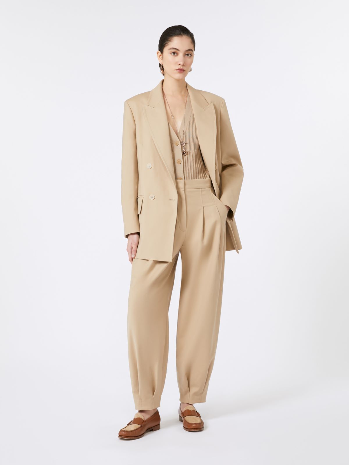 Weste aus Baumwoll- und Viskosekrepp-Garn + SAND - Max Mara
