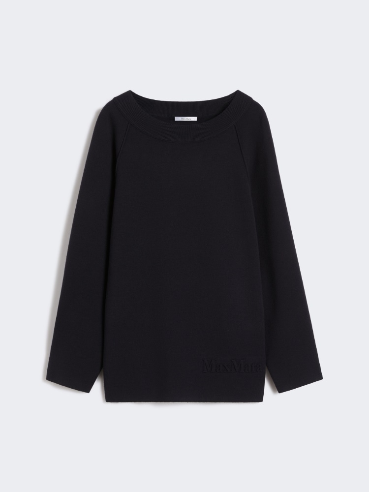 Oversized jumper in wool and viscose yarn - NAVY - Max Mara