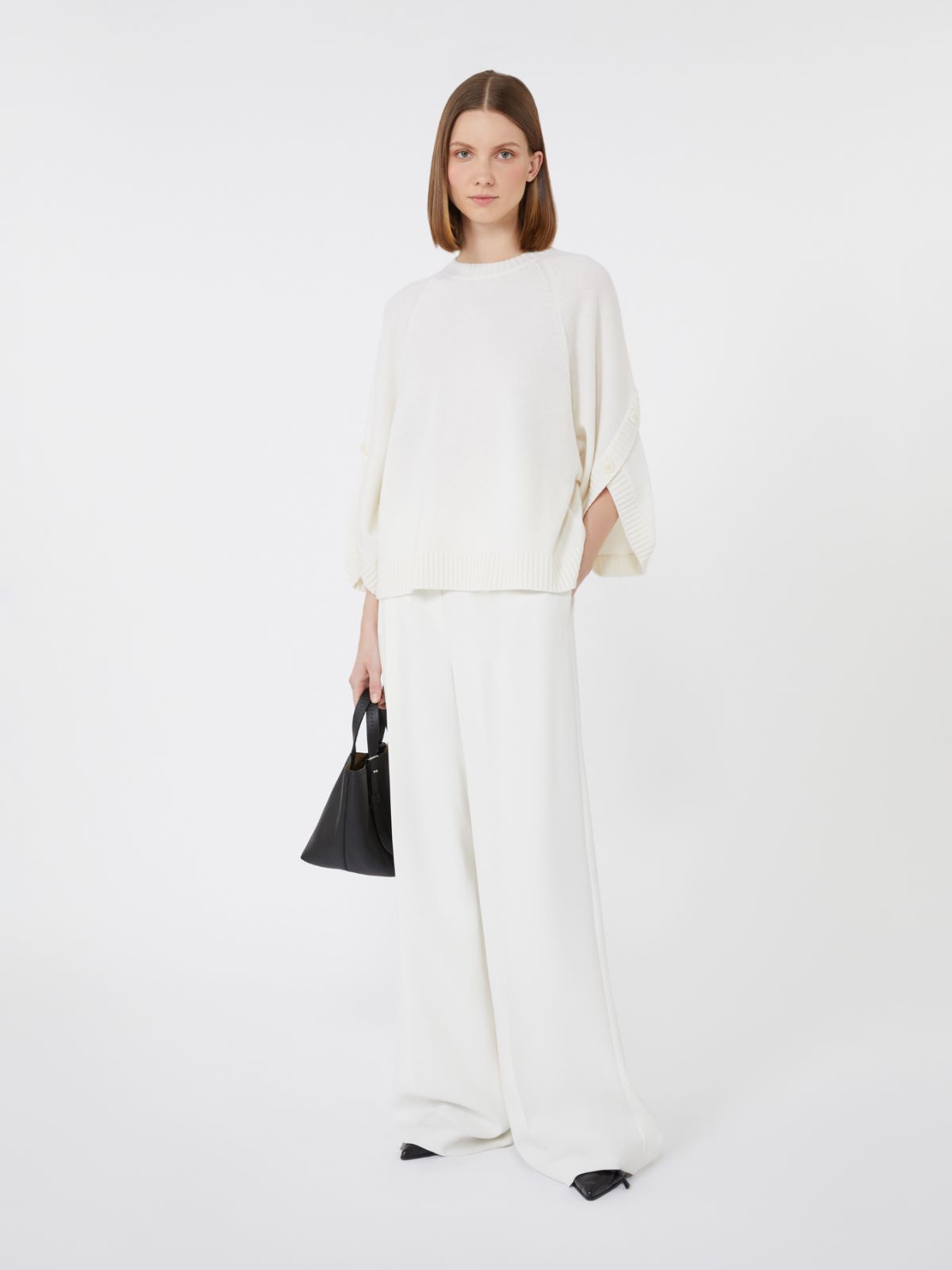 Oversized wool and cashmere sweater - WHITE - Max Mara