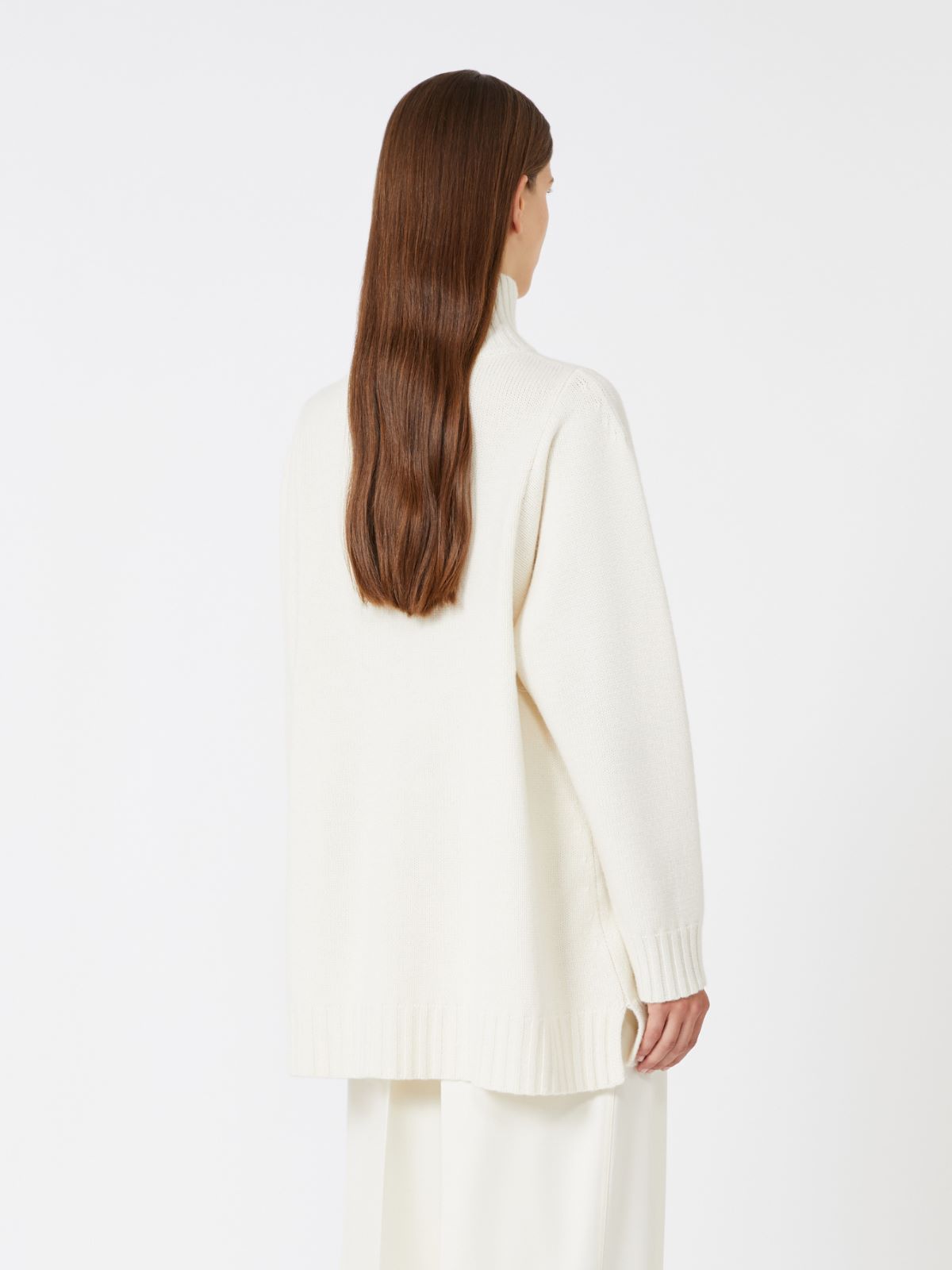 Oversized cashmere turtleneck - WHITE - Max Mara - 3