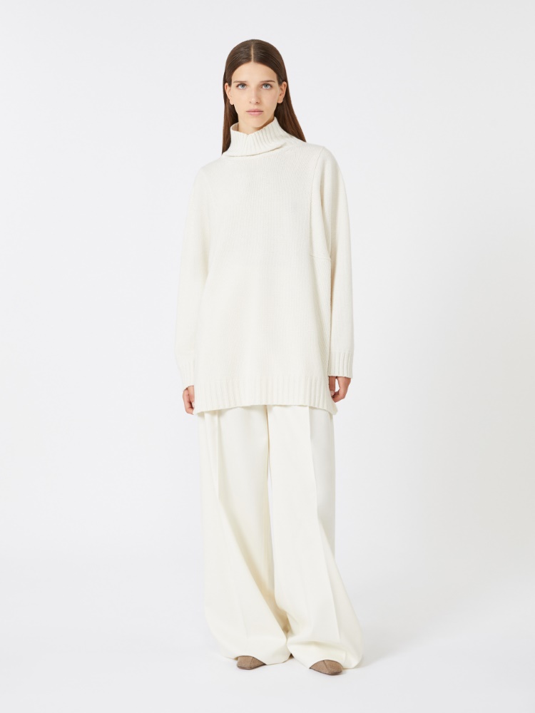 Oversized cashmere turtleneck - WHITE - Max Mara