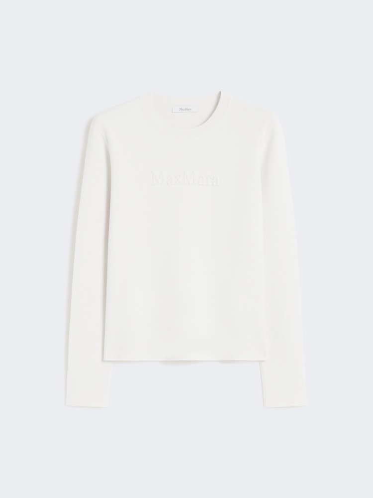 [ティチーノ] ビスコース ウール ロゴ ニット - IVORY - Max Mara