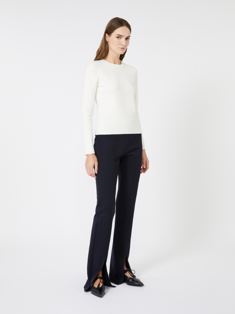 [ティチーノ] ビスコース ウール ロゴ ニット - IVORY - Max Mara