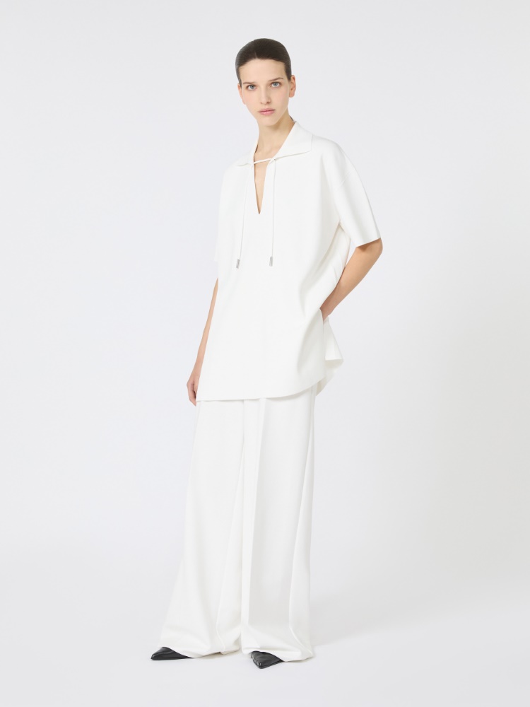 Viscose crêpe yarn blouse - WHITE - Max Mara