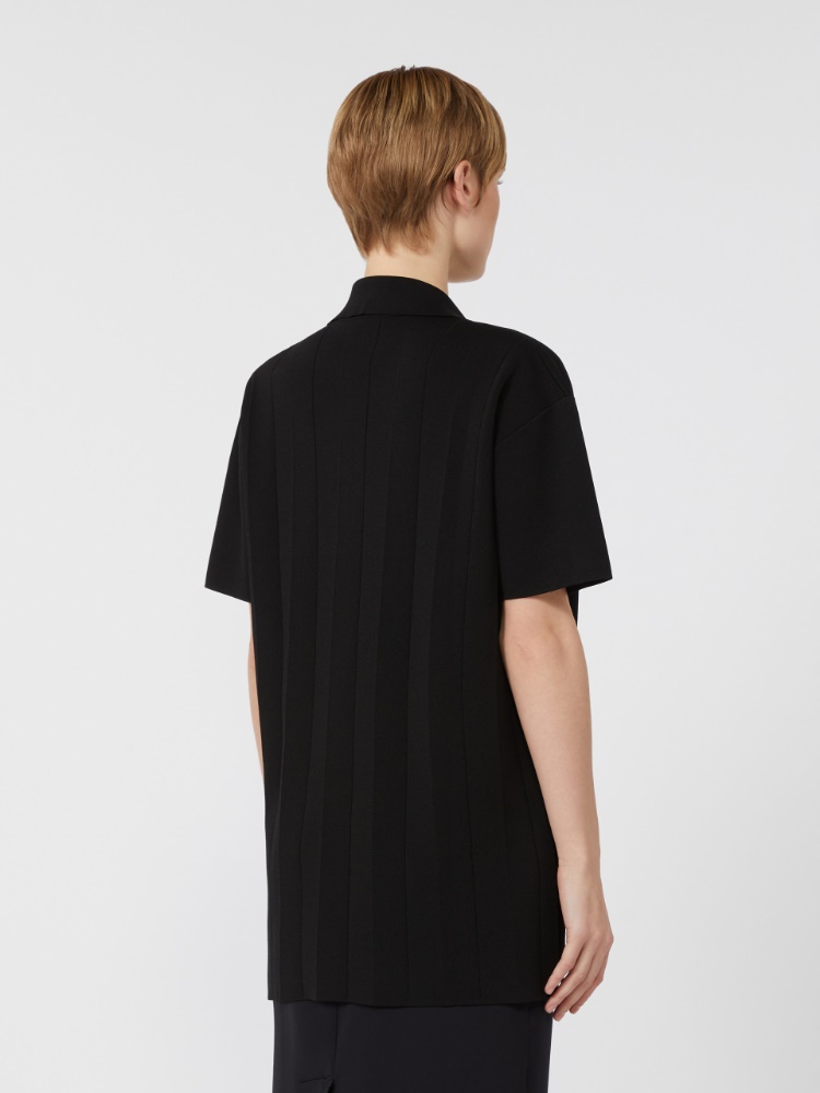 Tシャツ・カットソー MAX MARA Poltava viscose blend sweater Nero Viscose crêpe yarn blouse, black |