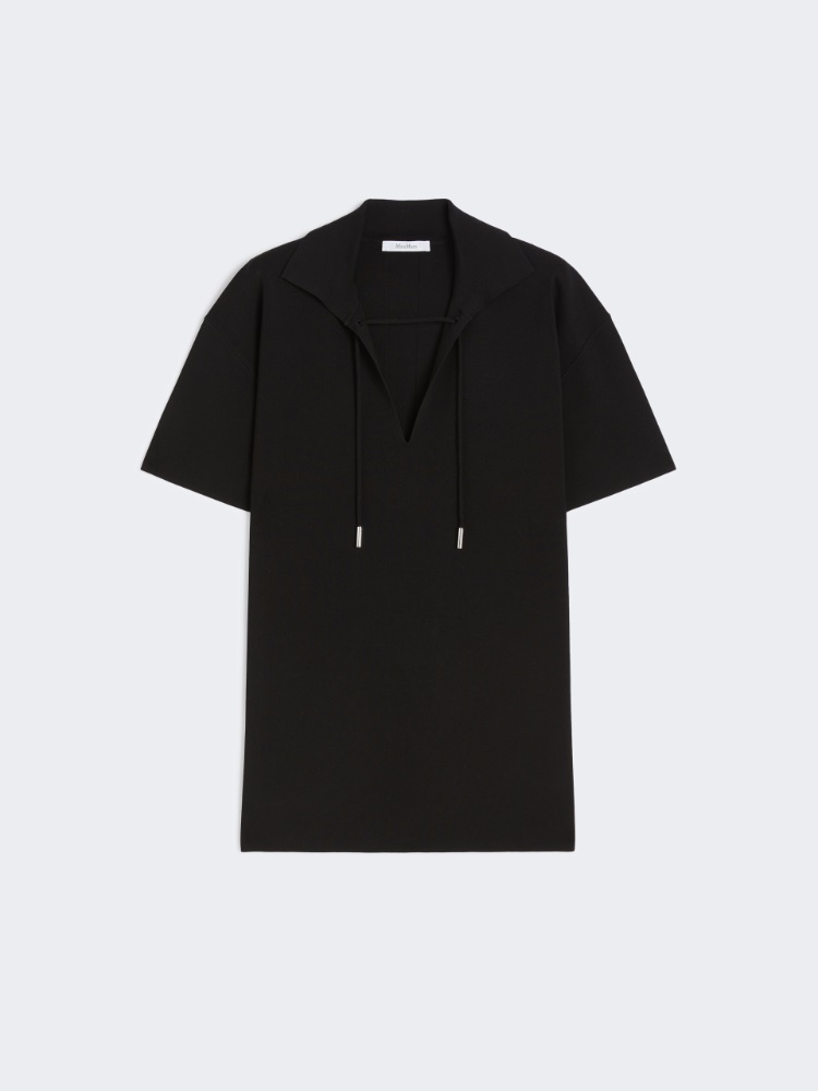 Viscose crêpe yarn blouse - BLACK - Max Mara