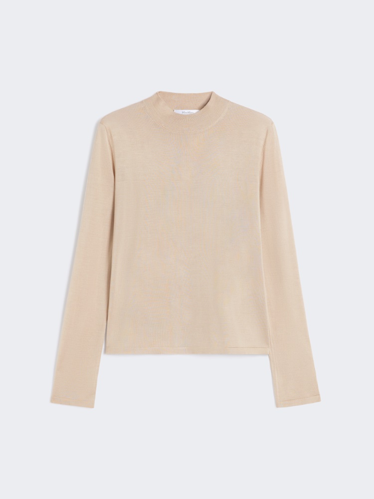 Sweter z przędzy jedwabnej - BEŻOWY - Max Mara