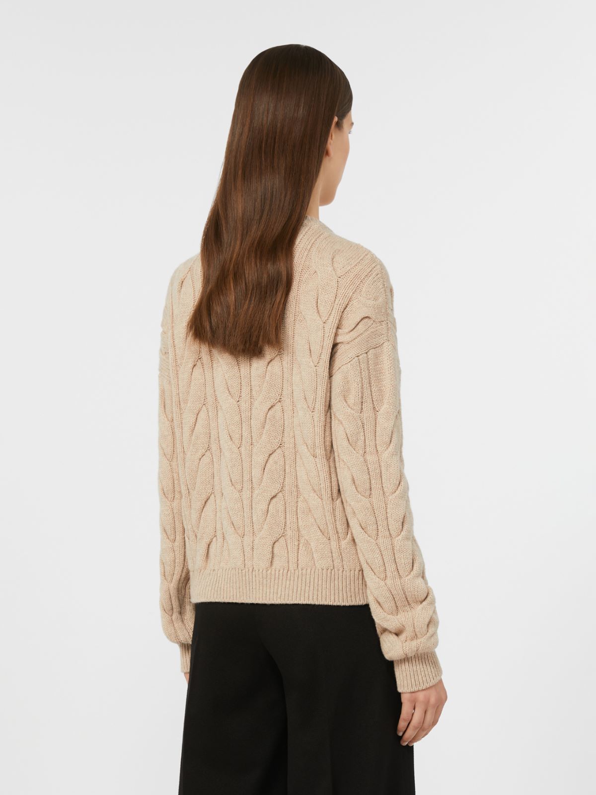 Wool and cashmere jumper with lace - SAND - Max Mara - 3