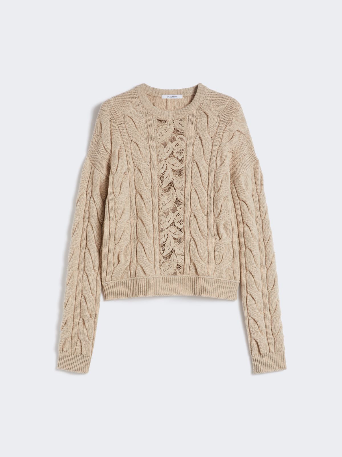 Wool and cashmere jumper with lace - SAND - Max Mara - 9