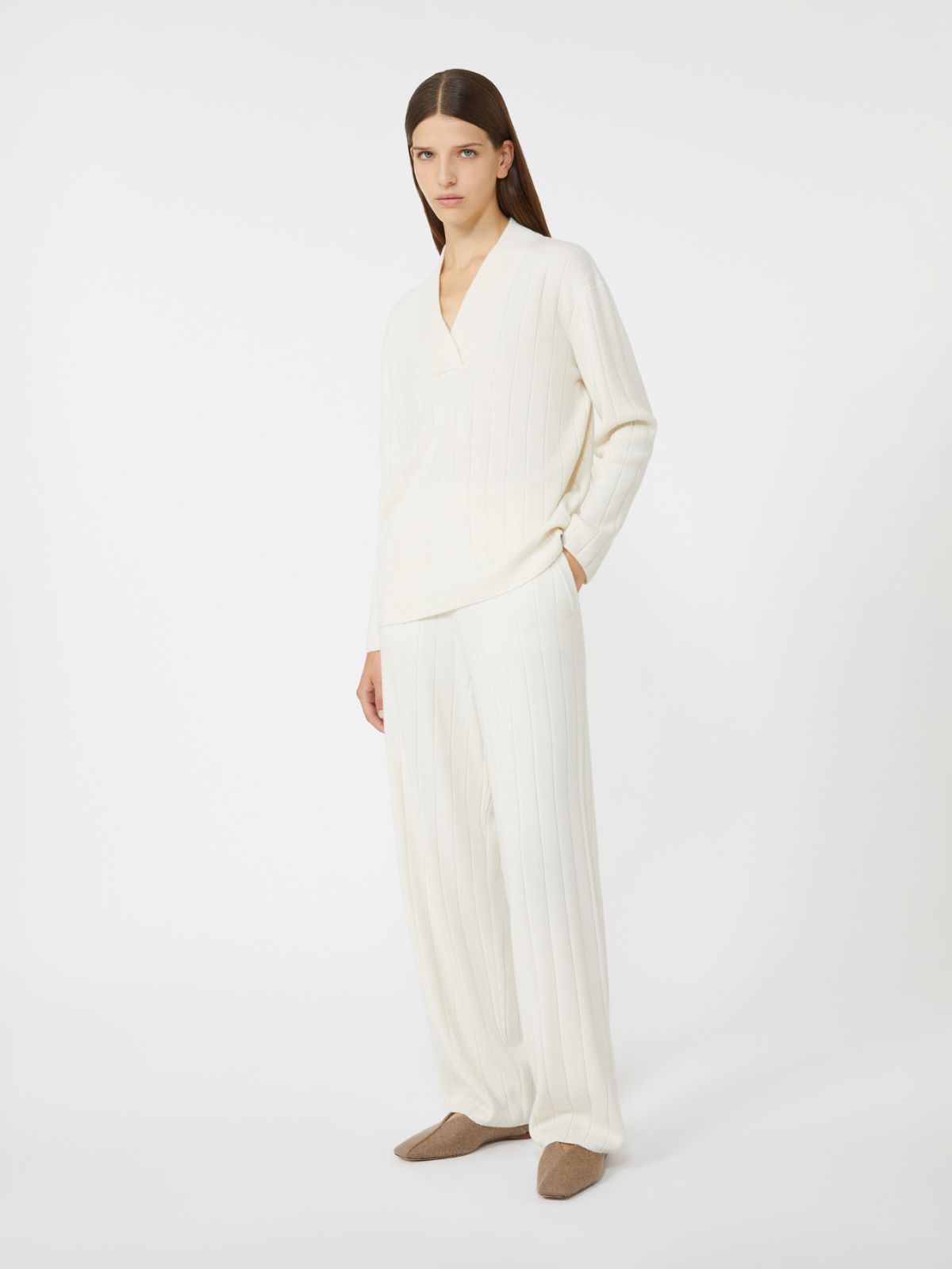 Cashmere yarn sweater + WHITE - Max Mara