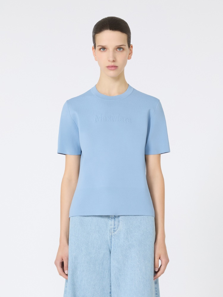 Tシャツ・カットソー Max Mara ADELIO - Viscose crepe yarn jumper Viscose crêpe yarn jumper, light blue | 