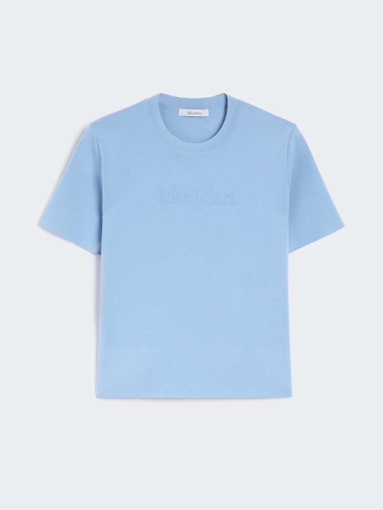 Viscose crêpe yarn jumper, light blue | 