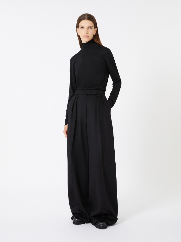 Cashmere yarn turtleneck - BLACK - Max Mara