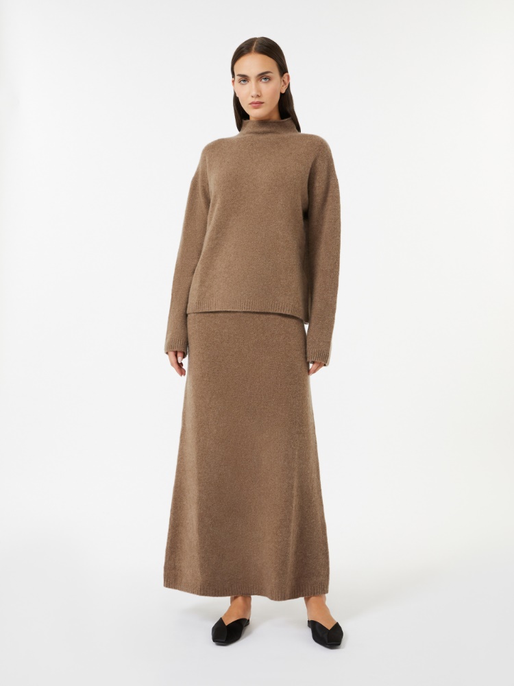 Boxy jumper in stretch cashmere yarn - TURTLEDOVE - Max Mara