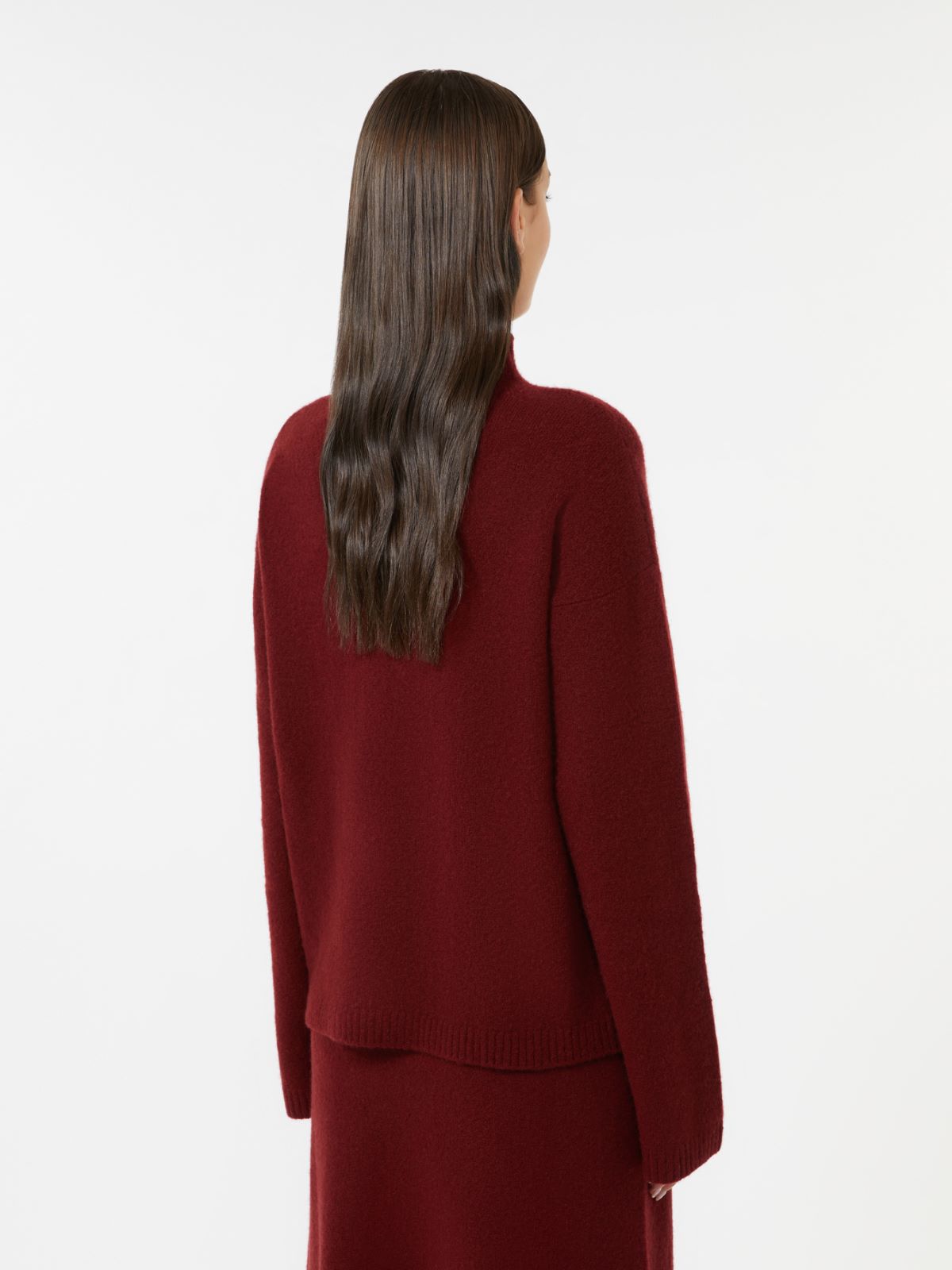 Boxy jumper in stretch cashmere yarn - RASPBERRY - Max Mara - 3