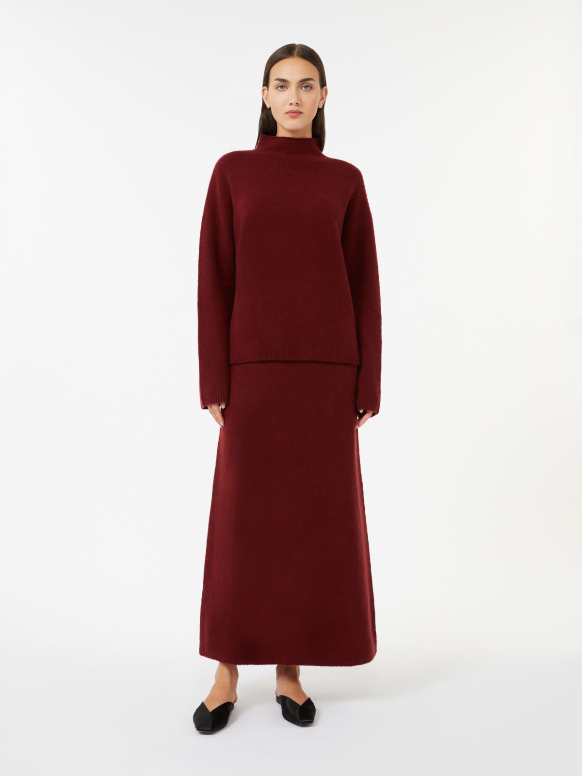 Boxy jumper in stretch cashmere yarn - RASPBERRY - Max Mara