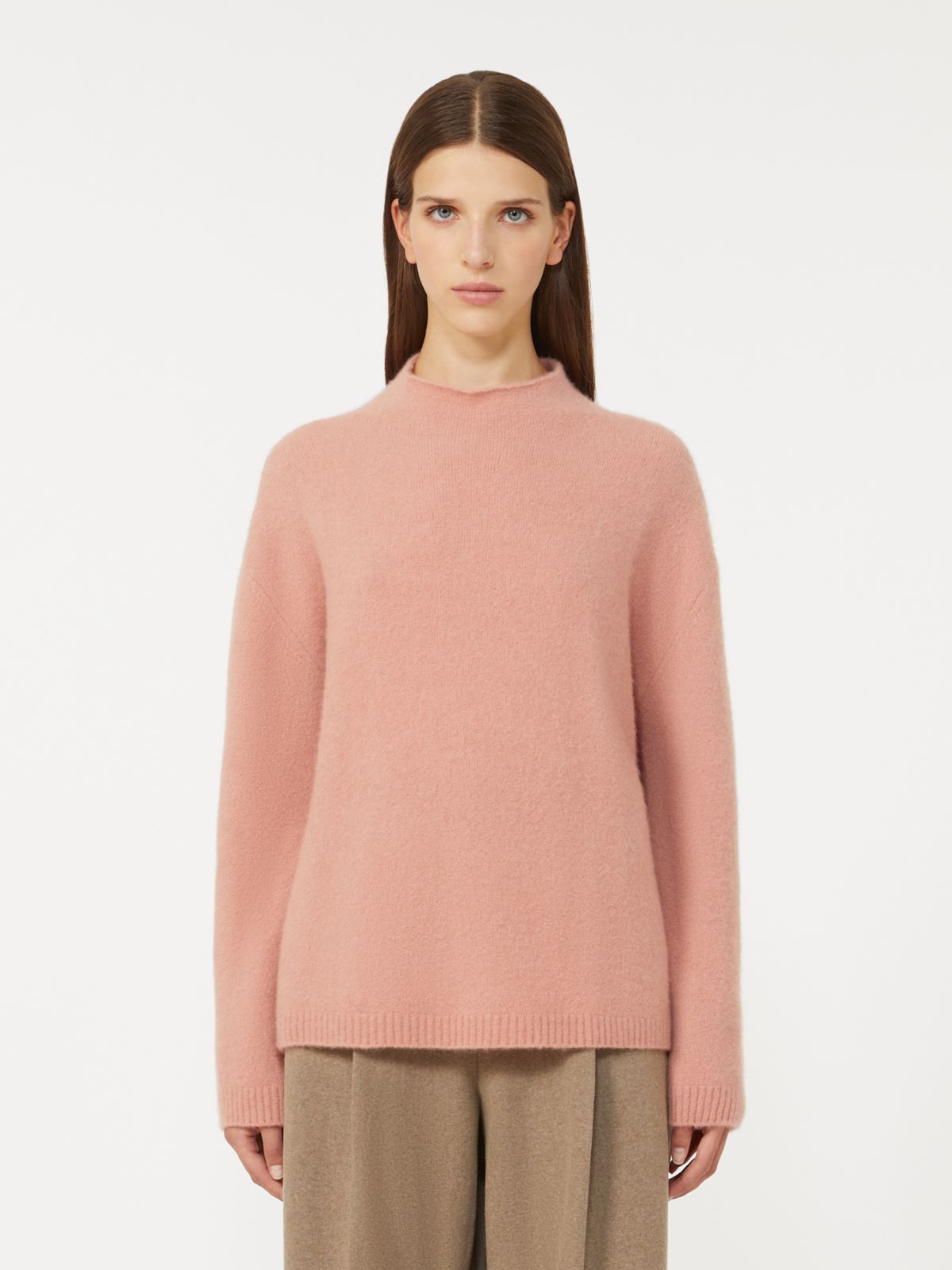 Boxy jumper in stretch cashmere yarn - PINK - Max Mara - 2