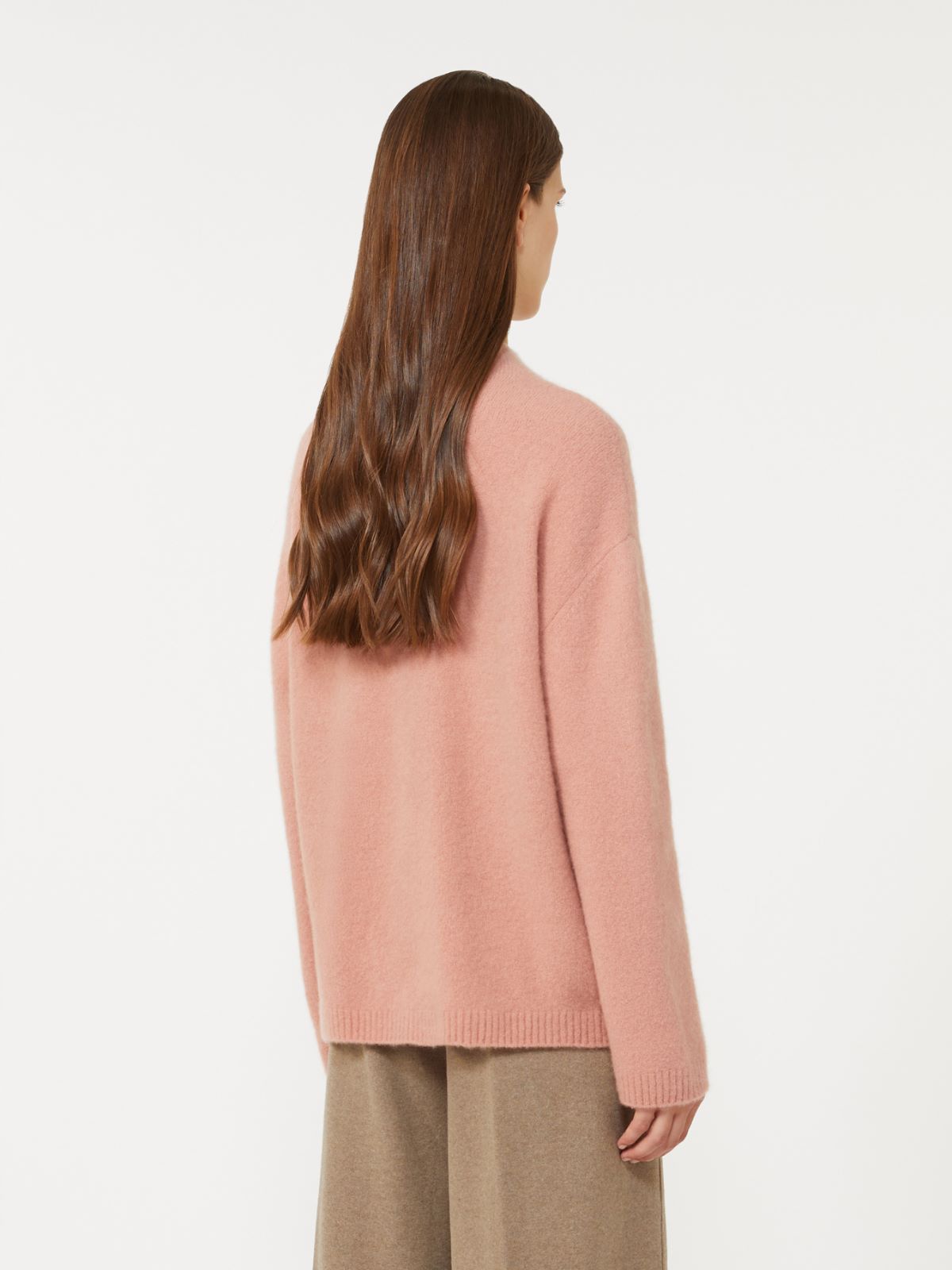 Boxy jumper in stretch cashmere yarn - PINK - Max Mara - 3