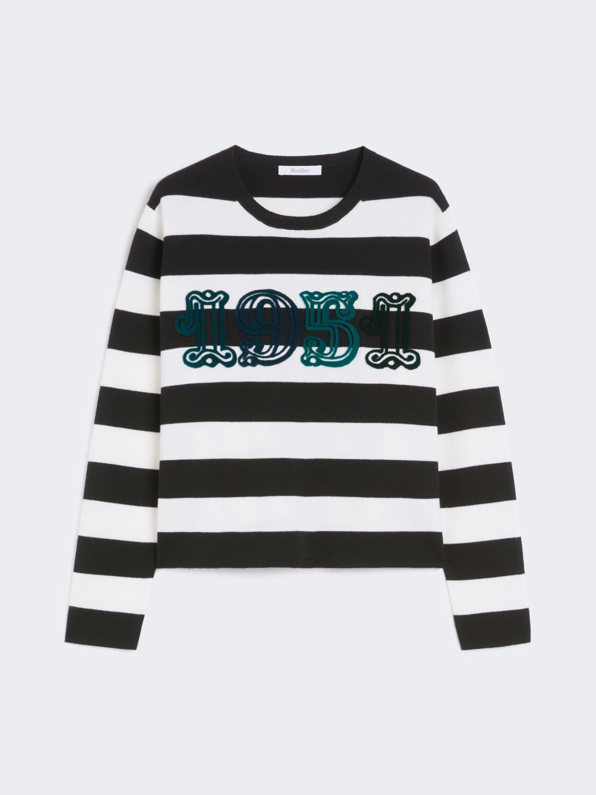 Embroidered wool sweater - WHITE BLACK - Max Mara - 9