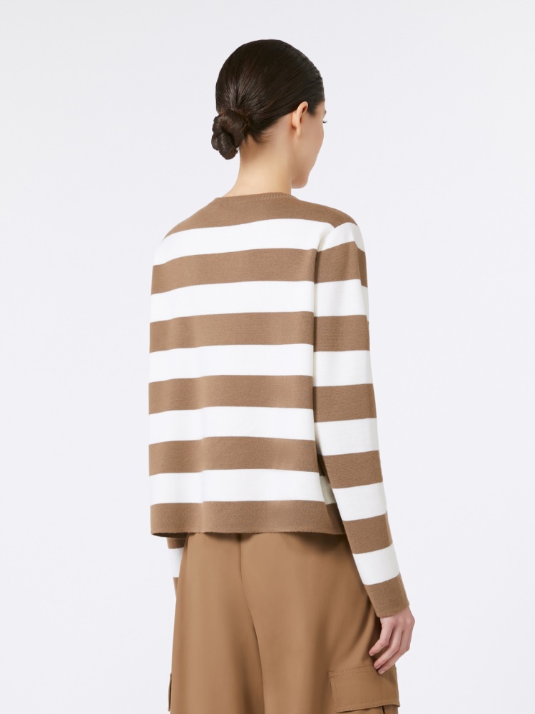 Embroidered wool sweater, hazelnut brown | 