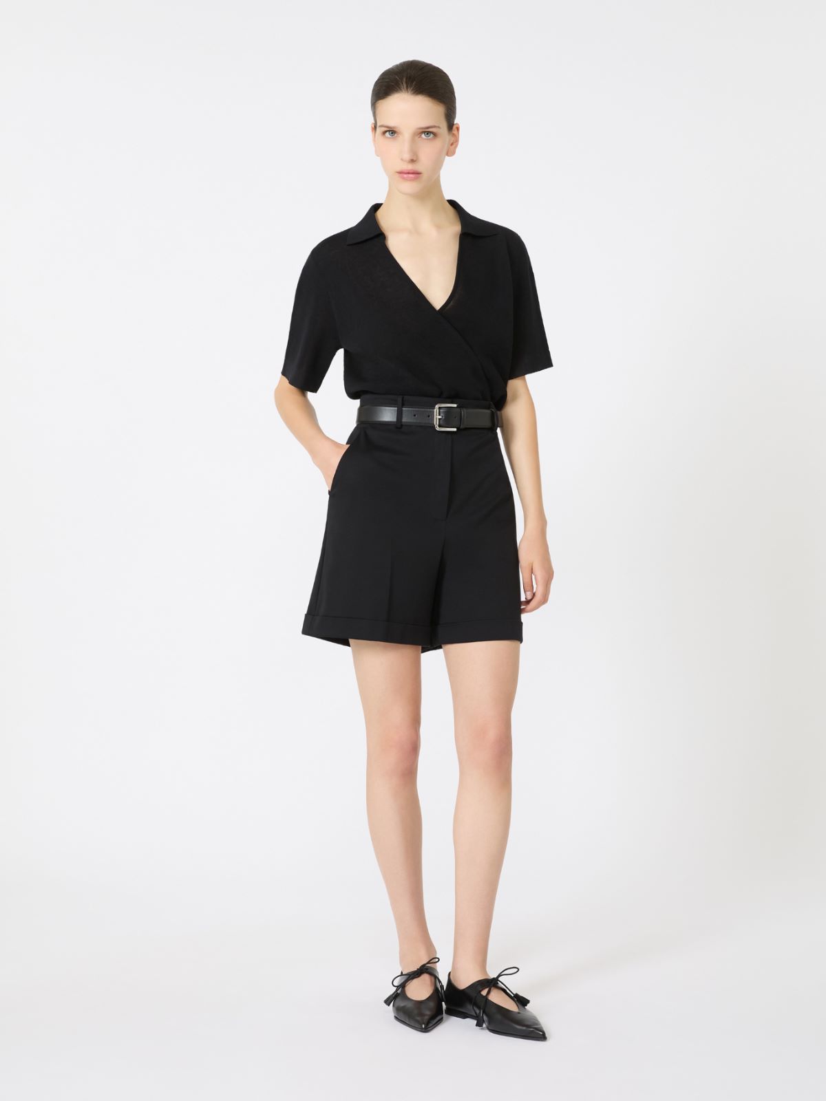 Cotton-blend yarn jumper + BLACK - Max Mara