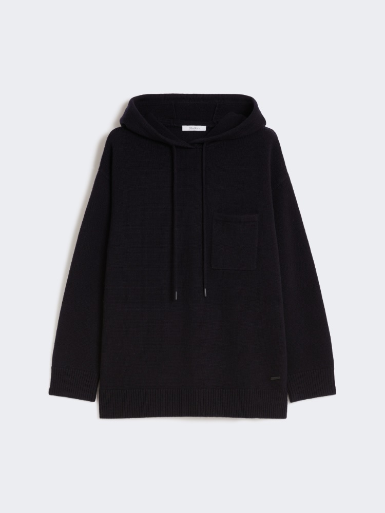 Bluza z kapturem z wełny i kaszmiru - ULTRAMARYNA - Max Mara