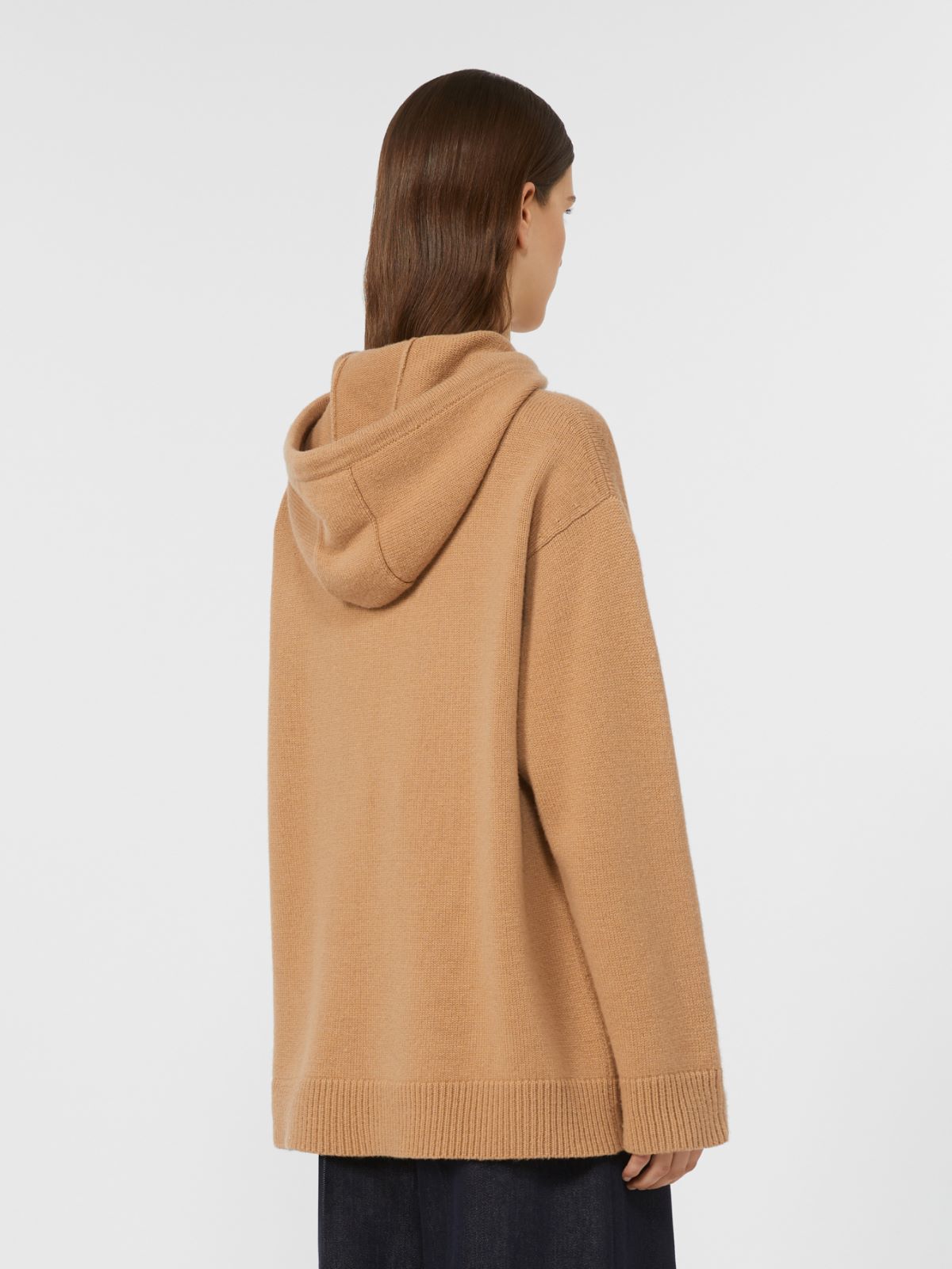 Bluza z kapturem z wełny i kaszmiru - WIELBŁĄDZI - Max Mara - 3