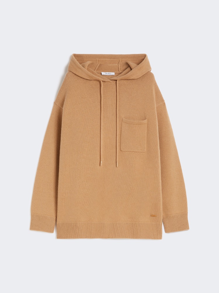 Wool and cashmere hooded sweatshirt - CAMEL - Max Mara