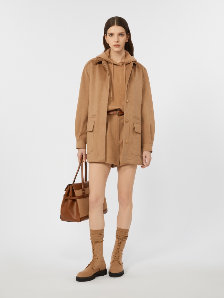 Bluza z kapturem z wełny i kaszmiru - WIELBŁĄDZI - Max Mara