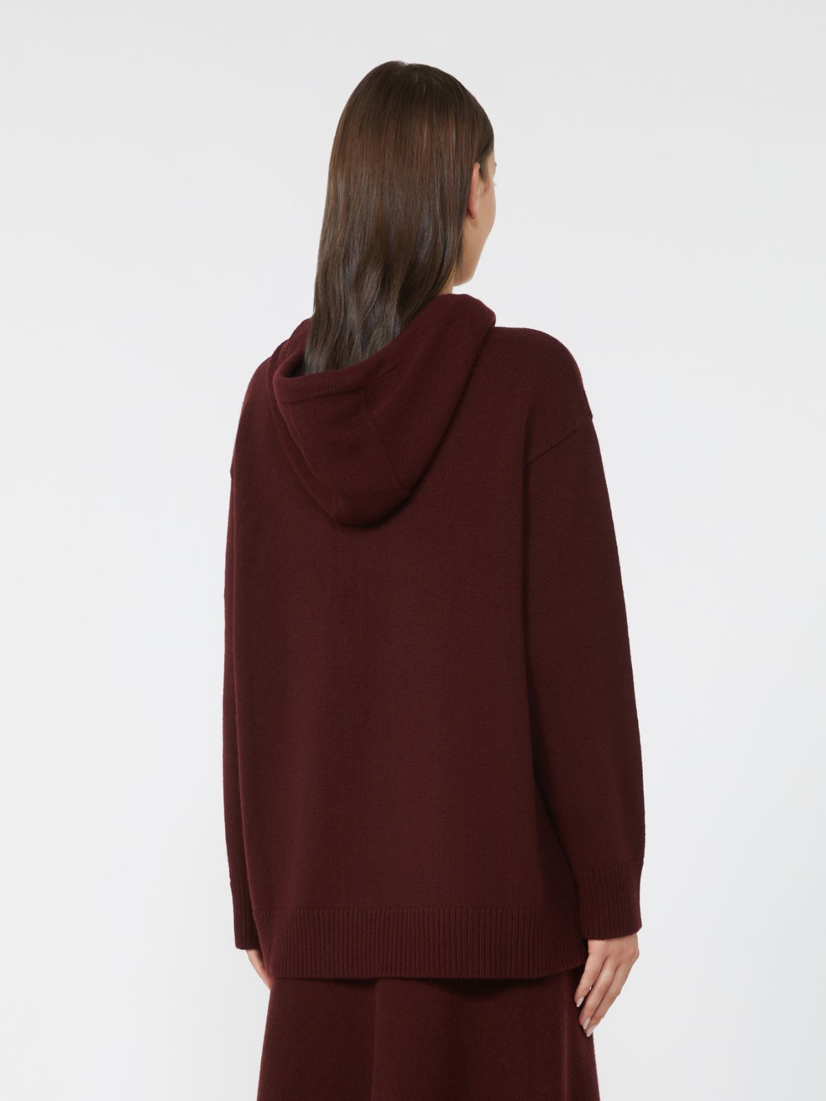 Wool and cashmere hooded sweatshirt - CHERRY - Max Mara - 3