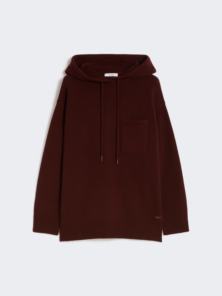 Wool and cashmere hooded sweatshirt - CHERRY - Max Mara